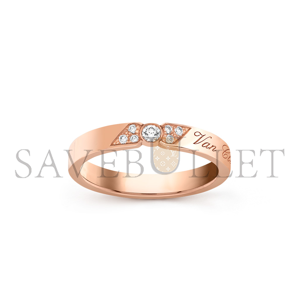 V*N CL*F arpels toujours signature etoiles wedding band, 3 mm vcarp7re00